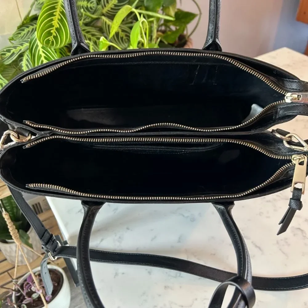 Zara Zipper City Laptop Bag Gold Hardware